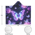 thumbnail image 3 of Rose Butterfly Wearable Blanket Hoodies for Women Men Adults Butterfl Lovers Plush Lightweight Floral Butterflies Hooded Blankets for Couch Office Decor Mother's Day Gifts Birthday Gifts 60×80 Inch, 3 of 5