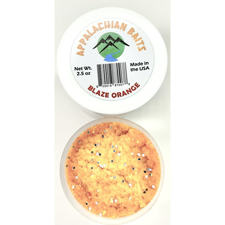 Appalachian Baits Blaze Orange Soft-Sinking Trout Fishing Dough Bait, 2.5 oz