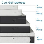 Cool Gel 6 Twin Medium Tight Top Gel Memory Foam Mattress, White