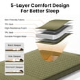 thumbnail image 4 of ABORON Full Size Self-Inflating Sleeping Pad, Foam & Air Camping Mattress, 9.5 R-Value Insulated Sleeping Mat with Built-In Pump, Portable All Season Camping Pad for Tent, Car, Cot, Truck Army Green, 4 of 7