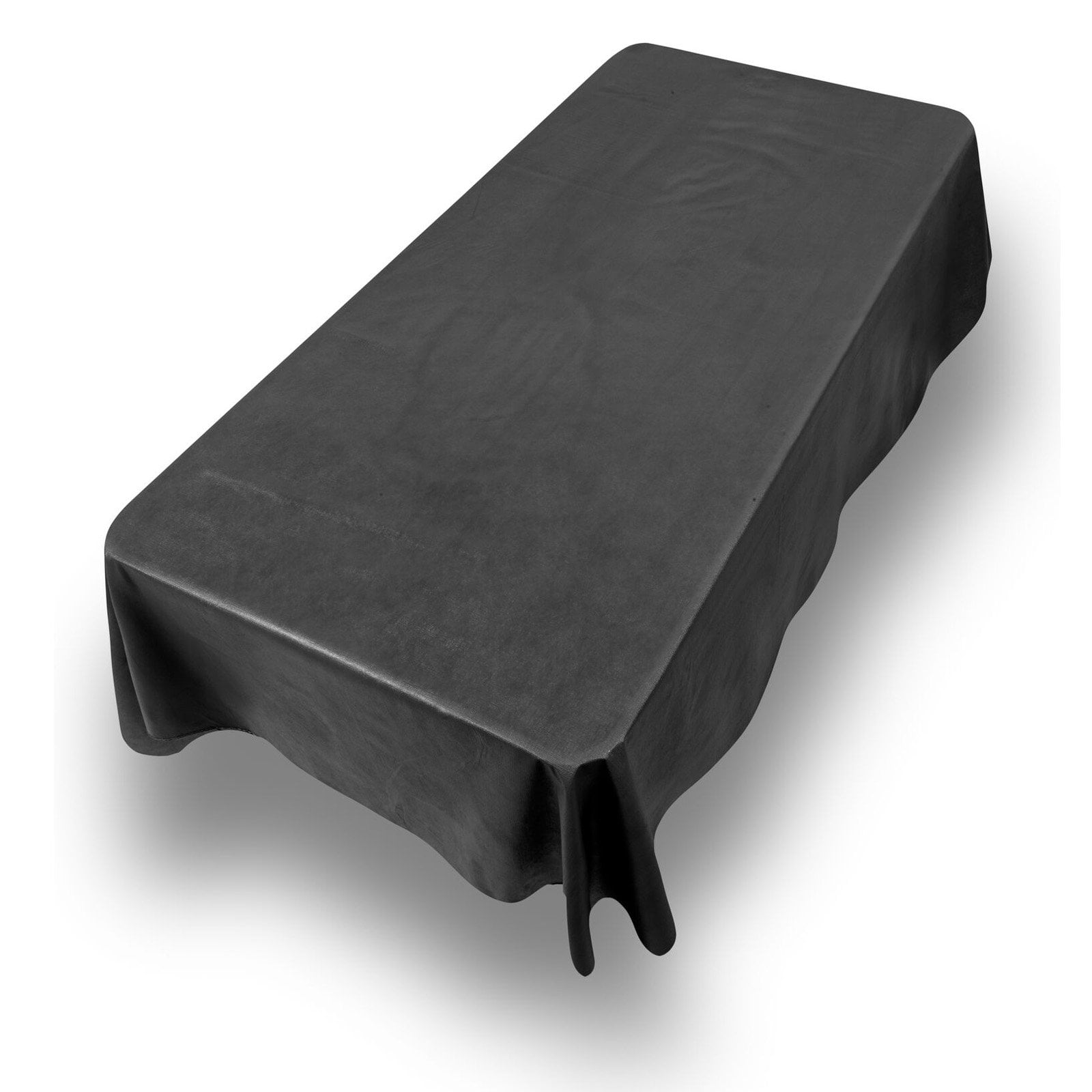 Carnation Home Fashions 52'' x 52,'' Vinyl Tablecloth with Polyester Flannel Backing in Black