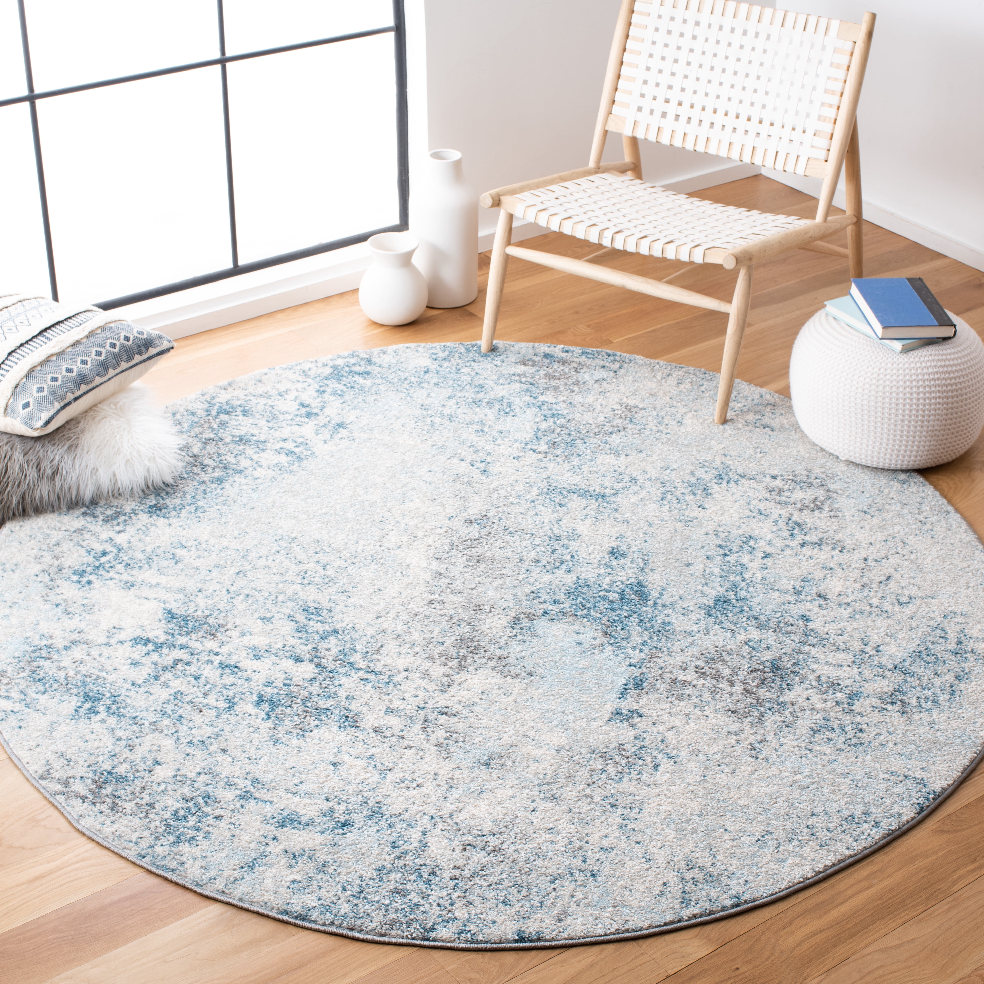 SAFAVIEH Tulum Collection TUL209A Ivory / Blue Rug