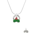 thumbnail image 2 of Delight Jewelry Silvertone Christmas Holly & Red Crystal Berries Joy Ring Charm Necklace, 18", 2 of 4