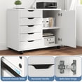 thumbnail image 5 of Gianna 5-Drawer Wood File Cabinet, Mobile Printer Stand with Adjustable Shelf & Wheels, Storage Shelves for Home Office, 5 of 5