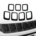 thumbnail image 5 of Insertos de malla de rejilla delantera negra para automóvil Kit de molduras de anillos para Compass MP 2017 2018 2019 2020, 5 of 5
