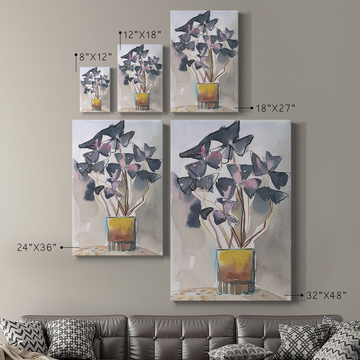 Oxalis in Vase II Premium Gallery Wrapped Canvas - Ready to Hang
