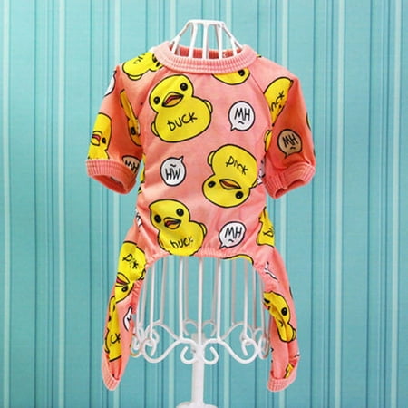 Chihuahua Puppy Clothes - Dog Pajamas Cotton Dog Clothes Chihuahua Yorkie Puppy Clothing for Dog Jumpsuit Pink Size XS