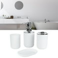 thumbnail image 4 of JUEGO DE 4 ACESORIOS DE BAÑO, JUEGO DE ACESORIOS DE BAÑO, DISPENSADOR DE JABON DE PLÁSTICO Y PORTACEPILLOS, JUEGO DE DISPENSADOR DE JABON Y PORTACEPILLOS, JABONERA Y VASO, 4 of 7