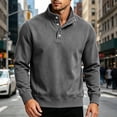 thumbnail image 5 of Xdegoge Mens Henley Shirts Long Sleeve Button Down Mock Neck Pullover Sweatshirts Casual Slim Fit Athletic Activewear Tops for Fall Winter Classic Basic Loungewear, 5 of 7
