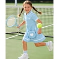 thumbnail image 3 of Lanbubble Toddler Girls Sporty Tennis Dress With Bag Short Sleeve Casual Polo Dress Blue Outfit For Girls 3-7 Years, 3 of 9