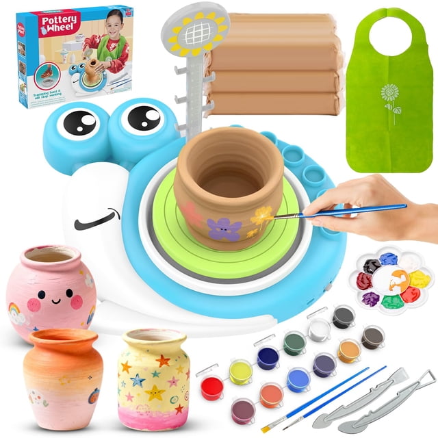 Torno de alfarería DCVREDF para niños, kit de arcilla y set de pintura