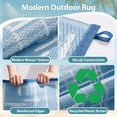 thumbnail image 2 of VUNATE Outdoor Rug 6'x9' Waterproof Modern Texture Woven Plastic Patio Rug for Beach RV Camping Garden Picnic Deck Backyard Porch Decor Blue and White, 2 of 7