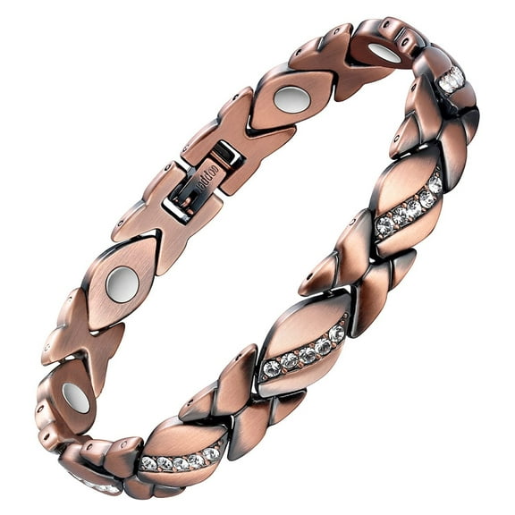 Pure Copper Bracelets for Women,Ultra Magnetic Bracelets for Women with 3500 Gauss Magnets,Crystal Valentine's Day Jewelry Gift