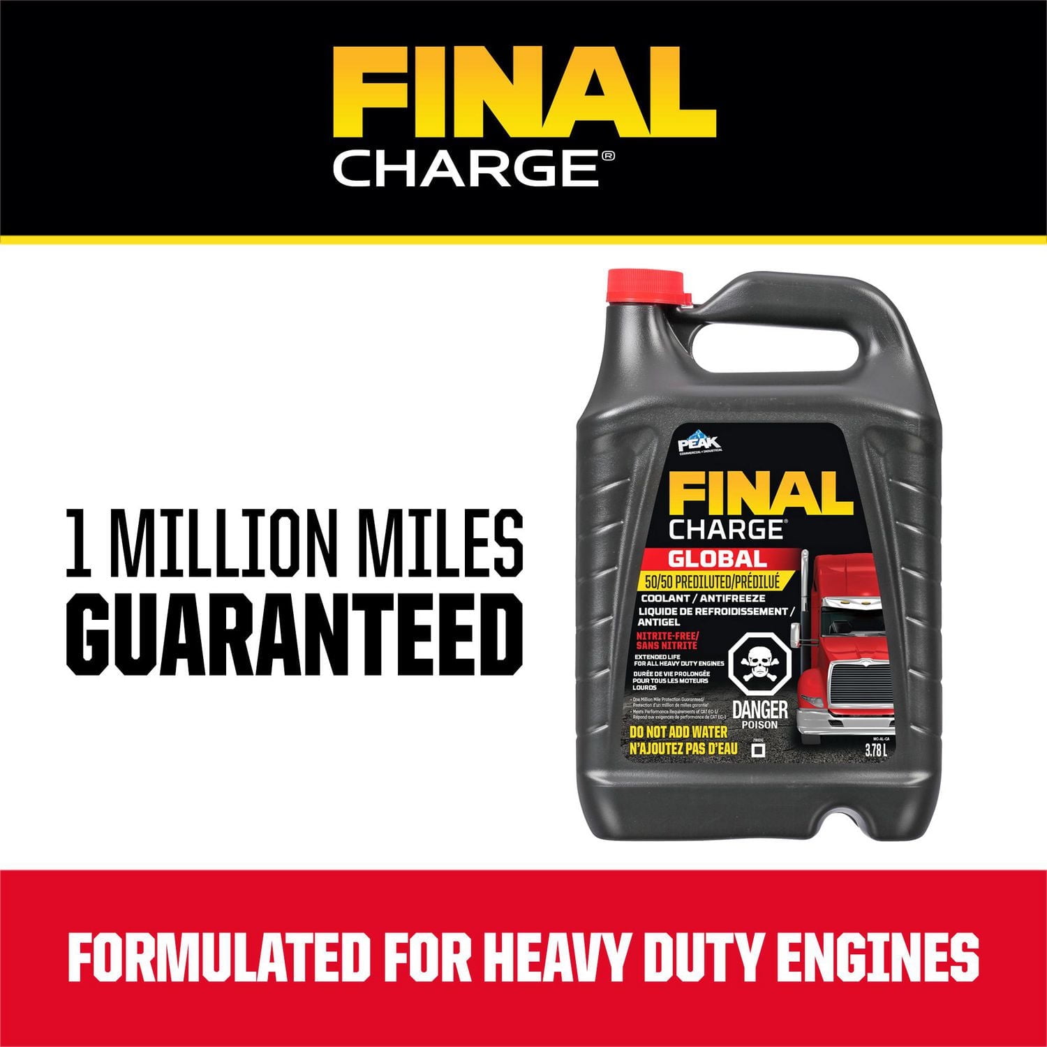 FINAL CHARGE® GLOBAL 50/50 Extended Life Antifreeze + Coolant, 3.78 Liters, FINAL CHARGE GLOBAL 50/50 AFC