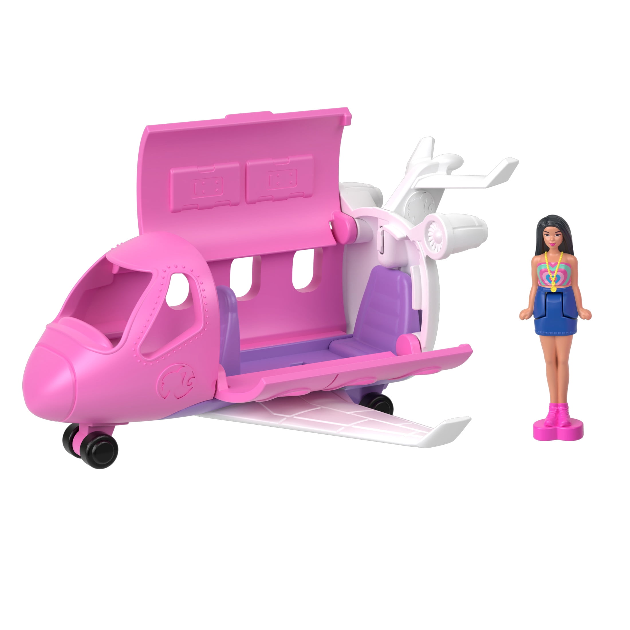 Barbie Mini BarbieLand DreamHouse & 3-Vehicle Playset with 4 1.5-inch Dolls, Furniture & Accessories