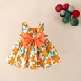 thumbnail image 4 of Edvintorg 3M-3Y Summer New Bow Baby Princess Dress Casual Clearance Holiday Style Backless Big Bow Flower Printed Suspender Sundress Dress With Hat Birthday Gifts, 4 of 6