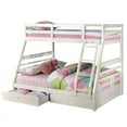 thumbnail image 3 of Bowery Hill Transitional Solid Wood Twin Over Full Bunk Bed in White, 3 of 5