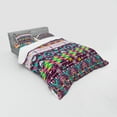 thumbnail image 2 of Ambesonne Tribal Bedding Set 4 Pcs, Colorful Ethnic Aztec Forms, Queen, Teal Purple Yellow, 2 of 2
