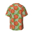 thumbnail image 5 of Uemuo Hand Drawn Strawberry Pattern Cotton Linen Short Sleeve Shirts,Casual Lightweight Button Down Shirts,Vacation Beach Summer Tops-3X-Large, 5 of 7
