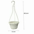 thumbnail image 2 of 4 Pieces Plastic Hanging Flower Plant Pots Chain Basket Planter Holder Round Hanging Fence Railing Wall Planter Plant Containers for Outdoor Indoor Plants Garden Balcony Decoration,Beige White, 2 of 5