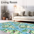 thumbnail image 2 of ODIKA 3'x5' Machine Washable Non-Slip Area Rug, Fairy Tale Grove Scene with Hidden Forest Details and Dreamy Floral Accents High Traffic Rug, Blue, 686354, 2 of 7