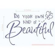 wall dcor plus more wdpm1191 be your own kind of beautiful decal wall vinyl sticker, 22 x 15-inch, purple