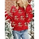 thumbnail image 4 of Suéteres de punto de jacquard con diseño de ciervo y alce navideño para mujer, suéter de punto de manga larga bonito a la moda, ropa de fiesta navideña, 4 of 5