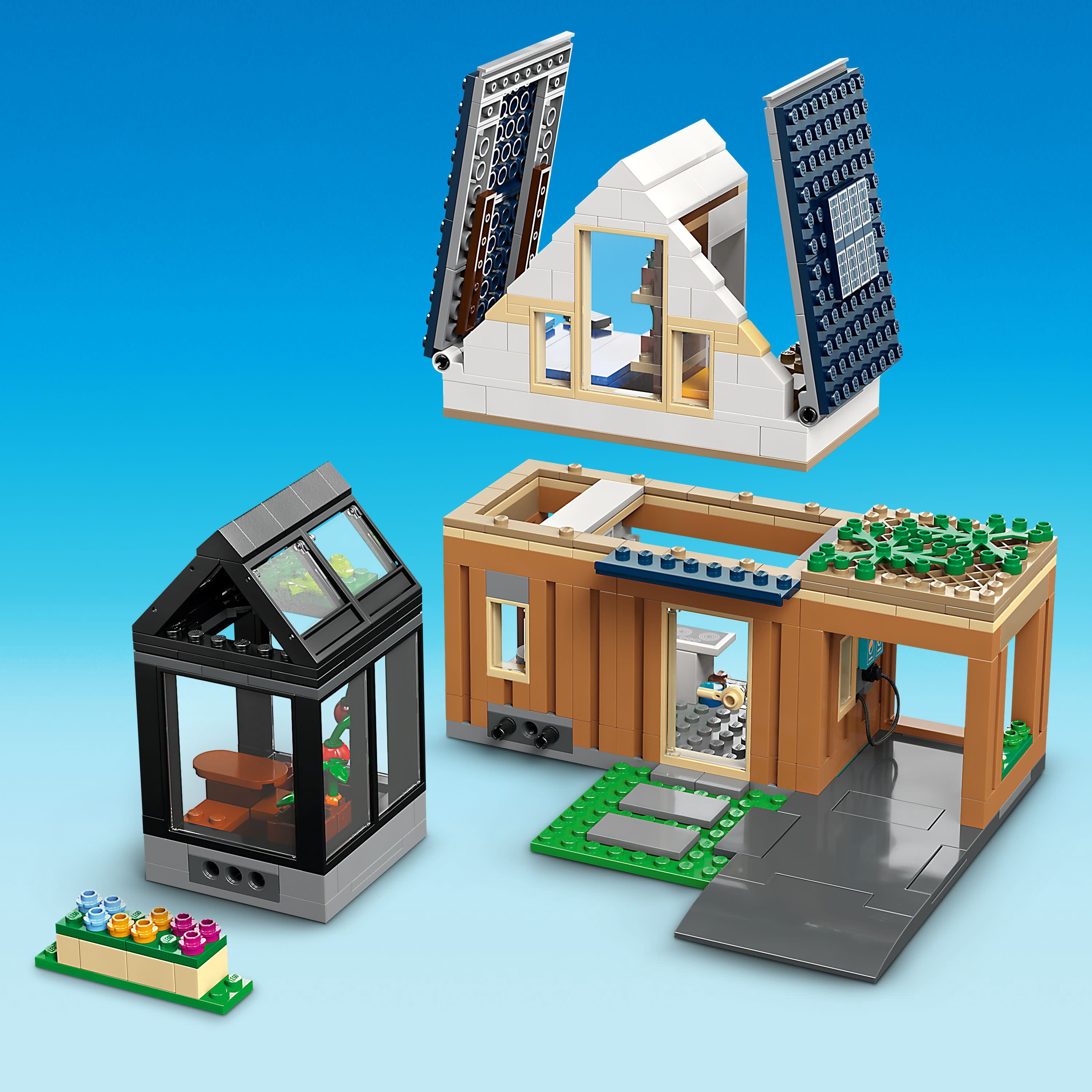 LEGO City Family House 60398 with Electric Car, Solar Panels, 3 