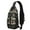 Black Christmas Santa-1, variant on Sling Backpack,White Christmas Tree Pattern Crossbody Bag with Water Bottle Holder,Waterproof Sling Bag for Men/Women with Chest Phone Holder for Hiking,Travel