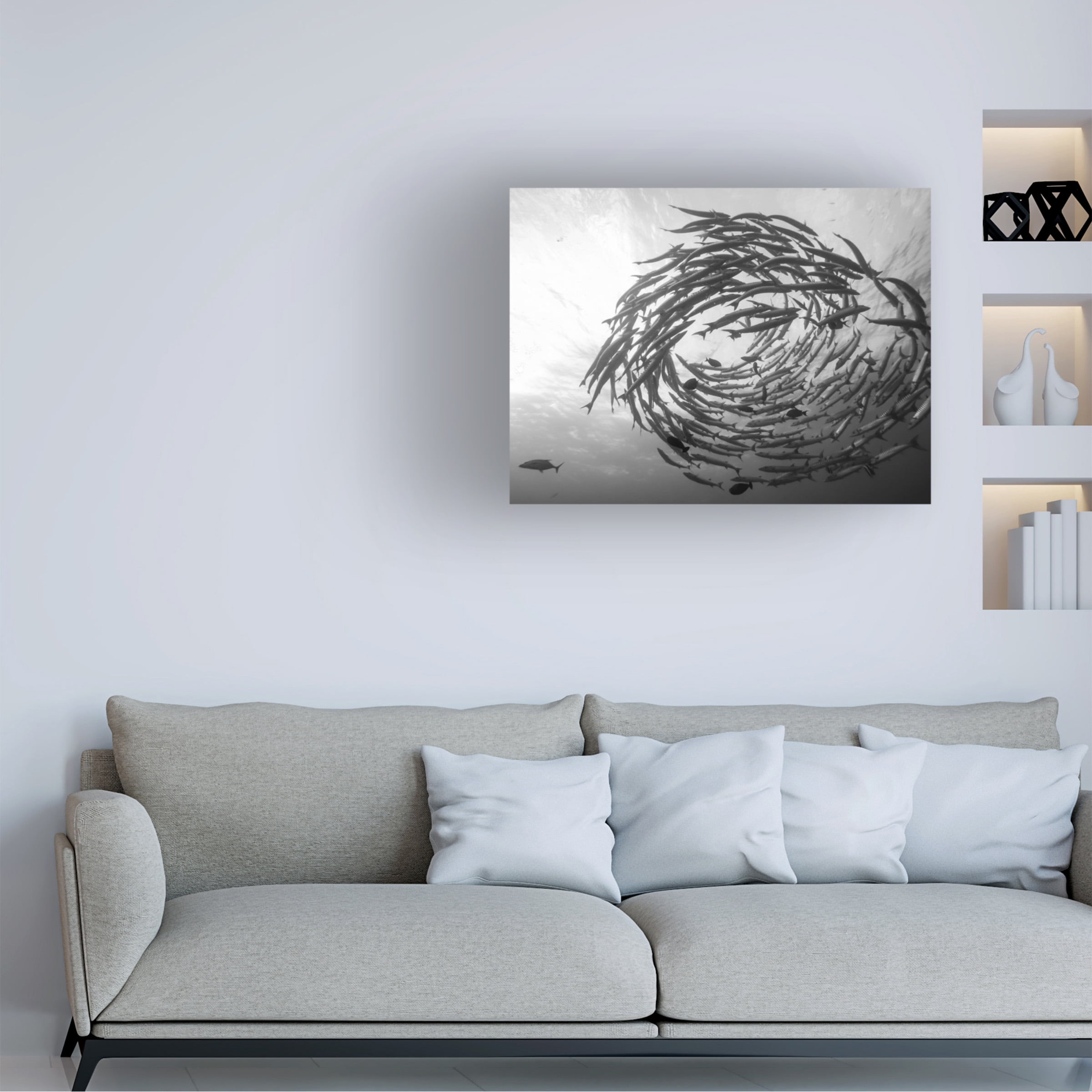 Yumian Deng 'Barracuda Tornado' Canvas Art