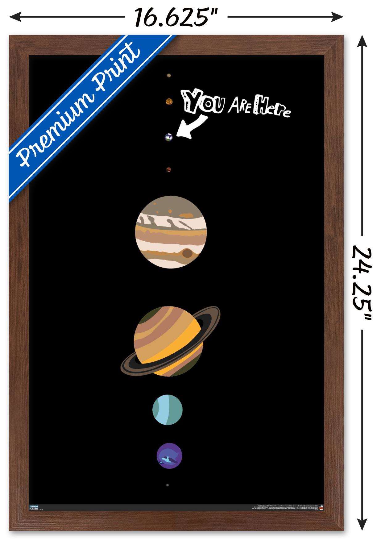 The Big Bang Theory - Planets Wall Poster, 14.725" x 22.375", Framed