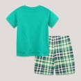 thumbnail image 6 of HCNTES Toddler Boys Clothing Sets Short Sleeve Print Tee and Plaid Shorts Set Summer Outfits Set 2 Pieces Cotton Summer Outfits, 6 of 8