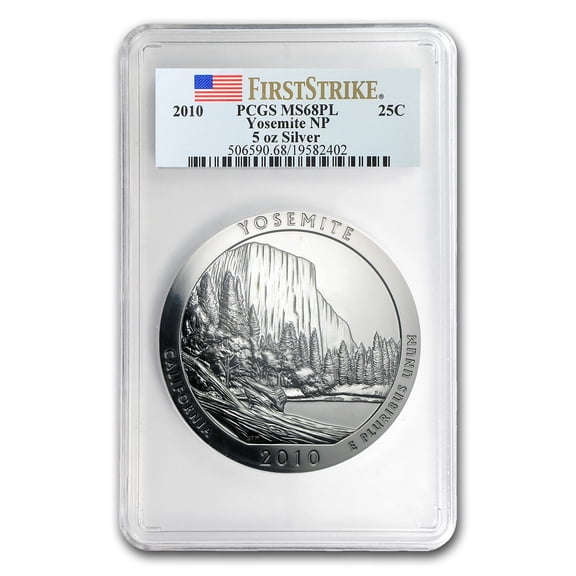 2010 5 oz Silver ATB Yosemite MS-68 PL PCGS (FirstStrike®)