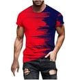 thumbnail image 2 of T-Shirts for Men under $5 Short Sleeve Round Neck Print Casual T-shirt Red M, 2 of 5