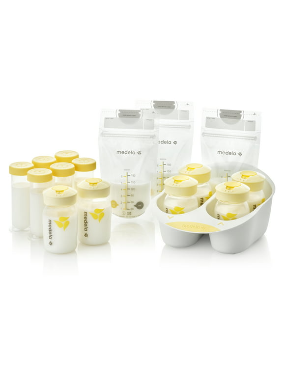 Medela Breast Milk Storage Solution Set, Store and Organize, BPA Free, 101037168, Clear, 45 Pieces