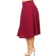 thumbnail image 3 of Women's Plus Size A-Line Casual Flared Elastic Band Solid Midi Skirt, 3 of 5