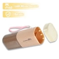 thumbnail image 5 of Large Capacity Toothbrush Case with Cups Toothbrush Holders PP PE Pink Brown Beige 7.87"x3.07"x2.28", 5 of 7
