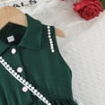 thumbnail image 6 of EnJoCho Girls Summer Dress Pearl Turn Down Collar Boho Beach Tank 𝖲undress Casual Smoc𝗄ed Tiere𝖽 Maxi Dresses 2-8 Years, 6 of 7