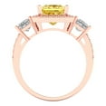 thumbnail image 4 of Three-Stone Engagement Ring for Women - 3.005ct Simulated Yellow Diamond in 14K Rose Gold Promise Ring, 4 of 6