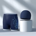 thumbnail image 2 of XDZJLR Swim Briefs Men Quick Drying Swimming Trunks Drawstring Elastic Swimming Trunks For Men Comfy Beachwear Dark Blue, 2 of 5