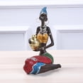thumbnail image 6 of African Sculpture, Vintage Tribal Lady Figurines Statue Collectible Human Decorative Flower Vase Plant Pot Flower Arrangement for art of home - Golden, 6 of 7