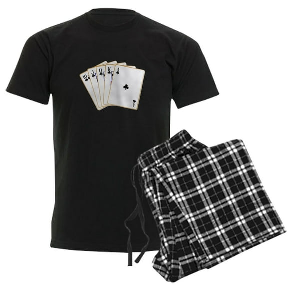 CafePress - Ace Clubs Flush Pajamas - Men's Dark Loose Fit Cotton Pajama Set