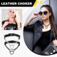 thumbnail image 4 of Collares Choker de Cuero PU, Collares de Amor en Forma de Corazón, Collar Gótico Punk Grunge Emo para Mujeres, Negro/Plata Negro, 2Pcs, 4 of 6