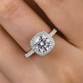 thumbnail image 5 of Oryn Jewelry 2 Ct Pear Cut Moissanite Ring – 14K White Gold Plated Band – Solitaire with Accent Moissanite – Milgrain Style Birthday Gift, 5 of 6
