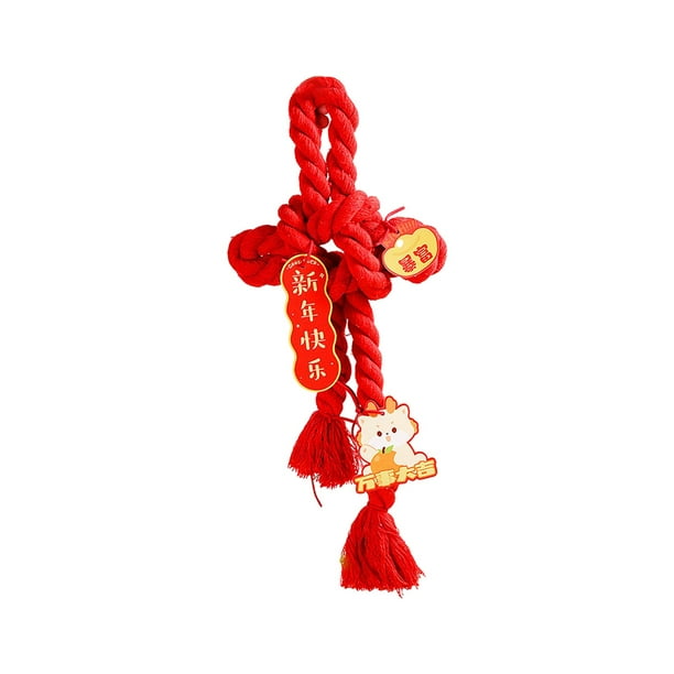 Colgante de Borla con Nudo Chino, Amuleto de Buena , Adornos de Decoración de año Nuevo Chino Rojo para Regalo de Recuerdo de año Nuevo de Dragó