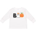 thumbnail image 3 of Inktastic Halloween Boo Cute Ghost and Pumpkin Boys or Girls Long Sleeve Toddler T-Shirt, 3 of 5