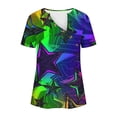 thumbnail image 4 of Hyknon Pride Shirt for Women Summer Fashion Short Sleeved V-neck Buttons LGBT Blouses Casual Tie-dye Printed Loose Fit Inspirational Equality Tops, S-5XL, 4 of 5