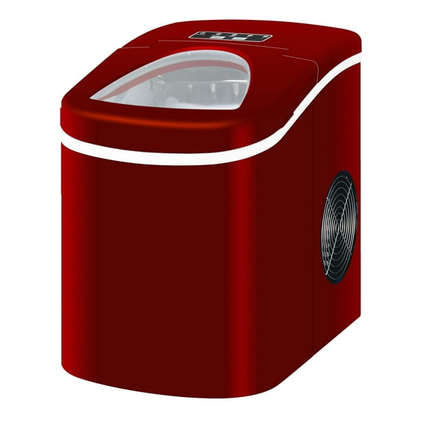 Máquina de hielo Frigidaire Compact, color rojo, 26 libras/día, almacenamiento de 1,5 libras