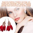 thumbnail image 3 of kurtrusly Feathers Earrings Long Drop Dangle Easy Matching Multicolor Classical Comfortable Modern Style Ear Pendants for Women Jewelry red, 3 of 6
