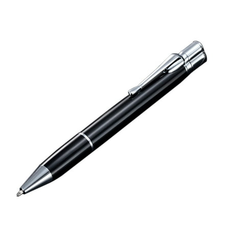 Blue Flame Lighter Ball Point Pen Shape Windproof Gas Lighters Adjustable Green Straight Flame Butane Jet Black ()